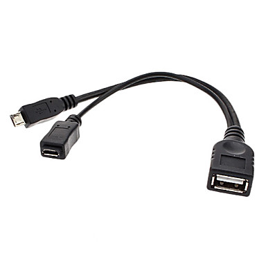 USB Female to Micro USB Male and Micro USB Female OTG Cable for Samsung ...