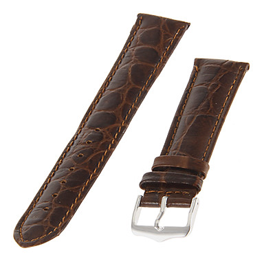 Men's 20mm Alligator Grain Genuine leather Watch Band (Brown) 1040831 ...