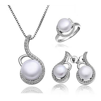 Fashion Platinum Plated Jewelry Pearl Set 1068562 2018 – $23.99