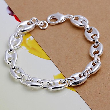 Fashion 18cm Women's Silver Plated Alloy Chain Bracelets(1 Pc) 1133772 ...