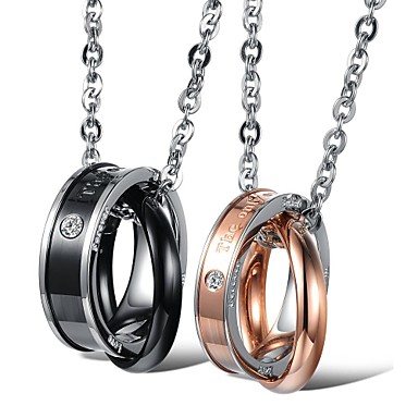 Women's Pendant Necklace - Rhinestone, Titanium Steel Gold / Black ...