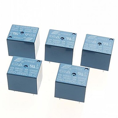 baratos Relés-5v relé de potência dc tipo srd-05vdc-sl-c PCB (5pcs)