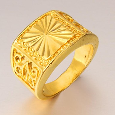 Male Contracted Pattern Men 24 K Gold Ring 2509425 2018 – $10.99