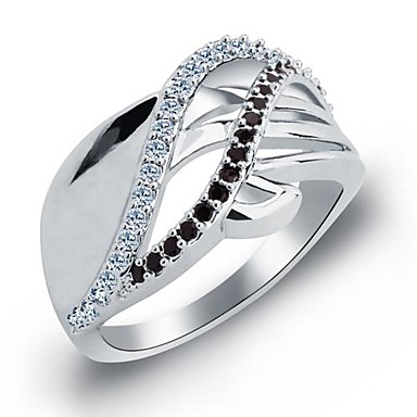 Band ring sort/rød sort/hvid platin belagt legering rund bryllup ...