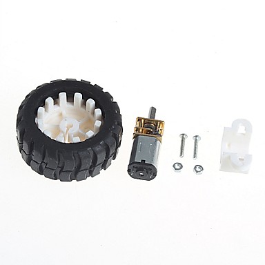 baratos Robôs &amp; Acessórios-motoredutores com suporte de borracha robô roda do pneu (6v100 turno)