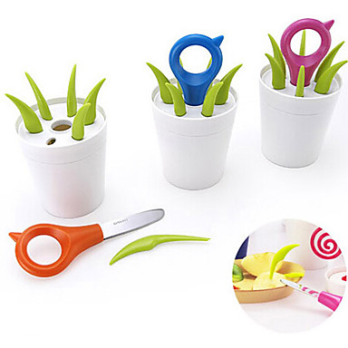 baratos Cutelaria-conjunto de sete projetados flor fruta picaretas pote em forma garfos faca definir utensílios de cozinha (cor aleatória)