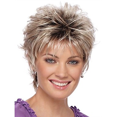 2016 New Curly Short Women Wigs Synthetic Hair Wig Blonde 