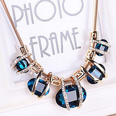 Bronze Crystal Wings Gem Crystal Blue Purple Fashion Jewellery Necklace