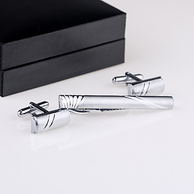 baratos Gravatas e Gravatas Borboleta-Prata Botões de Punho Liga Vintage / Festa / Trabalho / Casual Jóias de fantasia Para