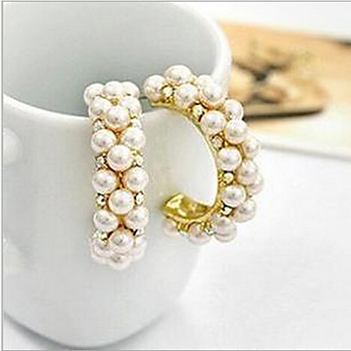 Women S Synthetic Diamond Stud Earrings Hoop Pearl Women S Synthetic Diamond Stud Earrings Hoop Pearl Imitation Cubic Zirconia Luxury Screen Color For 4848575 2018