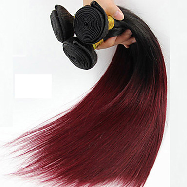 12 24 Brazilian Virgin Hair Straight Human Hair Extensions Ombre