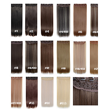 Straight Classic Synthetic Hair 22 Inch Hair Extension Clip In