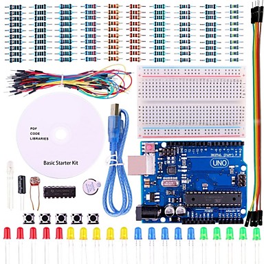 baratos Robôs &amp; Acessórios-starter kit de projeto básico uno com o tutorial e uno R3 para arduino