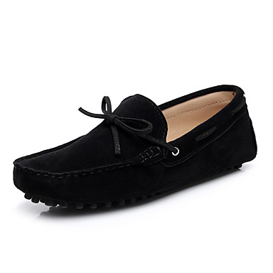 baratos Sapatilhas e Mocassins Masculinos-Homens Sapatos Confortáveis Couro Primavera / Verão Mocassins e Slip-Ons Nulo Nulo Preto / Vinho / Azul Real / Ao ar livre / Sapatos de Condução / EU40