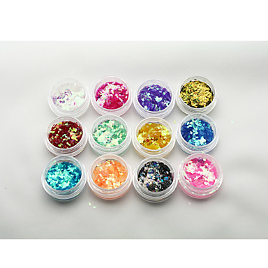 byfunme 12 color diamond sequin nail sticker set glitter ...