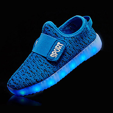 baratos LED Sapatos-Para Meninos Conforto / Tênis com LED Tricô Tênis Little Kids (4-7 anos) / Big Kids (7 anos +) LED Verde / Azul / Rosa empoeirada Outono / TR