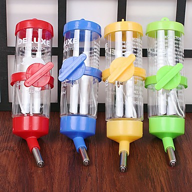 baratos Acessórios para Pequenos Animais-Roedores Mouse Hamster Garrafas de Água Tigelas e Bebedouros Impermeável Plástico Amarelo Verde Azul