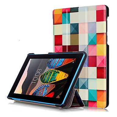 baratos Lenovo Tablets Case-Capinha Para Lenovo Lenovo Tab 3 7 Essential (TB3-710F / I) Capa Proteção Completa / Tablet Cases Rígida PU Leather