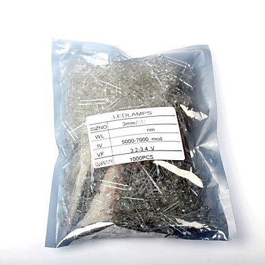 baratos Peças para Montar-Led diodo emissor de luz luz branca de 3 mm (1000pcs)