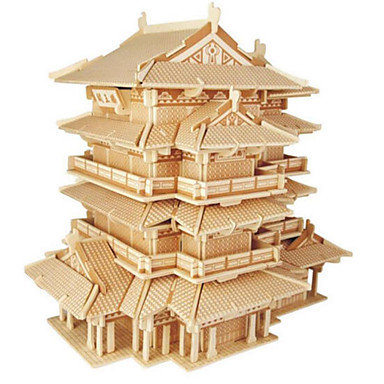 3d wooden building wood puzzle chinese teng pavilion simulation prince diy jigsaw kit natural unisex buildings kid toy famous gift