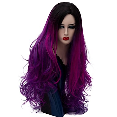 14 99 Synthetic Wig Natural Wave Natural Wave Wig Long Dark Purple Synthetic Hair Women S Ombre Hair Purple