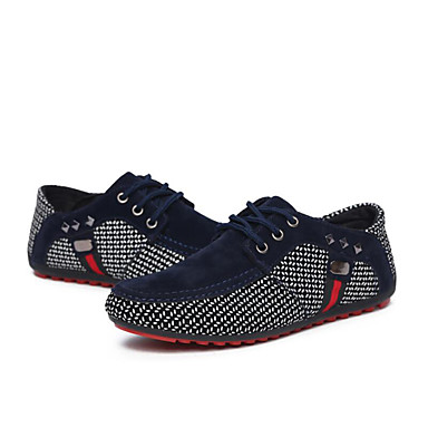 baratos Tênis Masculino-Homens Sapatos Confortáveis Couro Ecológico Primavera / Outono Tênis Caminhada Preto / Vermelho / Azul / Tachas / Ao ar livre / Solas Claras / EU40