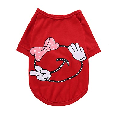 baratos Presentes para Amigos dos Animais-Cachorro Camiseta Colete Roupas para Cães Amarelo Vermelho Rosa claro Ocasiões Especiais Algodão Princesa Festa Aniversário Casual XS S M L XL XXL