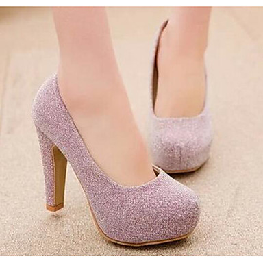 baratos Sapatos de Salto-Mulheres Saltos Salto Agulha Couro Ecológico Plataforma Básica Primavera / Outono Preto / Prata / Rosa claro / EU39