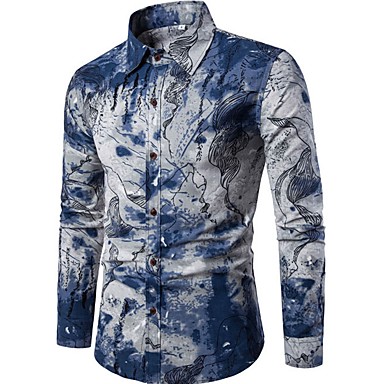 men's chinoiserie cotton slim shirt