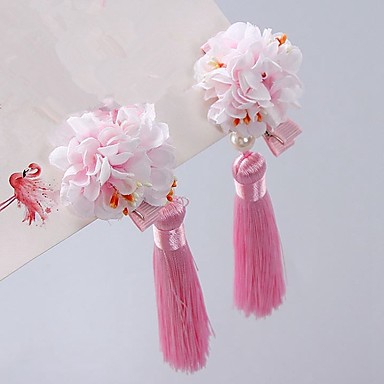 baratos Infantil Tiaras-1 Peça Infantil Para Meninas Ano Novo Espetáculo Lolita Entrançado Algodão Organico Acessórios de Cabelo Rosa Tamanho Único / Pinças e Prendedores de Cabelo