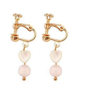 Fashion Button Stud Earrings Gold Plated Alloy Rhinestone Heart Shape Round Earrings for Daily Party Prom