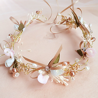 baratos Infantil Tiaras-Infantil Para Meninas Doce Diário Laço Estilo Artístico Raiom Acessórios de Cabelo Dourado Tamanho Único / Bandanas