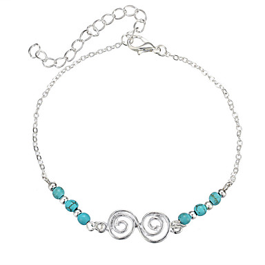 Softmusic Outdoor Holiday Beach Boho Beach Sandal Barefoot Infinity Charm Bead Ankle Bracelet 2 Layers Anklet