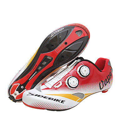 red cycling shoes