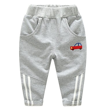 baratos Calças para Meninos-Infantil Bébé Para Meninos Básico Sólido Calças Azul Marinha