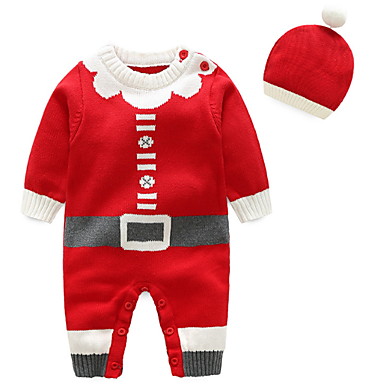 baratos Macacões &amp; Bodies de Bebê-bebê Para Meninas Moda de Rua Estampado Manga Longa Algodão Jardineira &amp; Macacão Verde / Bébé