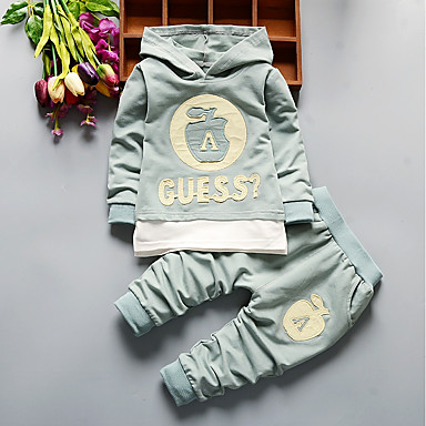 baratos Conjuntos para Para Meninos Bebês-bebê Para Meninos Casual / Básico Diário / Aniversário Preto &amp; Branco Houndstooth / Quadriculada Manga Longa Padrão Padrão Algodão Conjunto Verde / Bébé