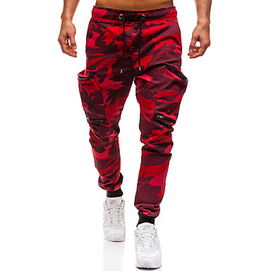 baratos Chinos-Homens Básico / Moda de Rua Chinos / Calças Esportivas Calças - Estampa Geométrica Patchwork Arco-íris XL XXL XXXL