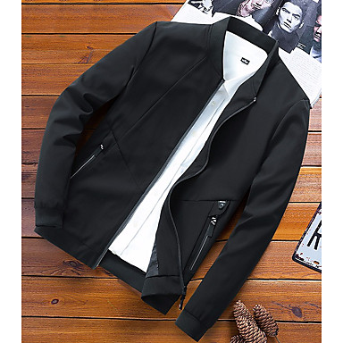 Men's Basic Jackets Contemporary Streetwear Fall & Winter Round Neck ...
