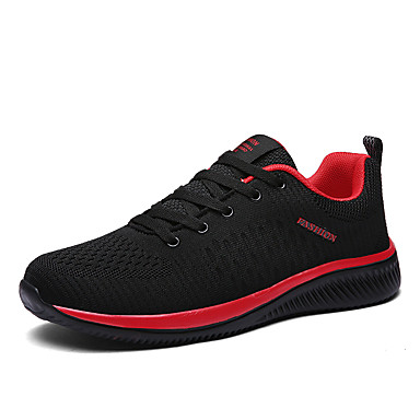 baratos Tênis Masculino-Homens Sapatos Confortáveis Tissage Volant Primavera Verão Esportivo / Casual Tênis Corrida / Caminhada Estampa Colorida Preto / Preto / Vermelho / Preto / verde / Ao ar livre / Solas Claras