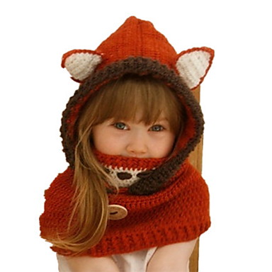 baratos Acessórios para Crianças-Bébé Para Meninas Doce Animal Algodão Capéus e Bonés Vermelho M