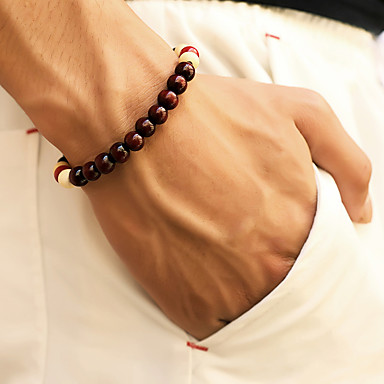 Disfraz De Pulsera Con Cuentas De Cuero Blanco Marrón De Hombre Mujer Nuevo 3 un.