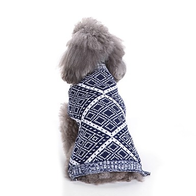 1139 Dogs Sweater Winter Dog Clothes Red Blue Costume Bulldog Shiba Inu Cocker Spaniel Terylene Geometric Yarn Dyed Character Casual Daily