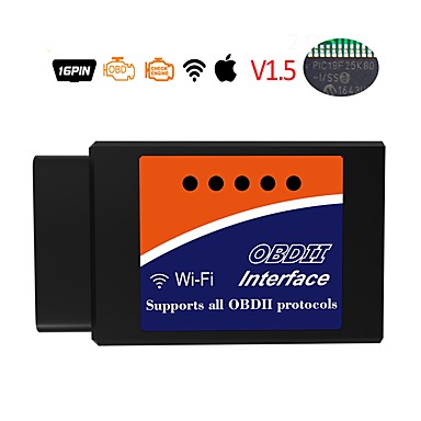baratos OBD-Elm327 16 pin obd2 wi-fi v1.5 ferramenta de diagnóstico do carro detector de falhas do carro scanner de código de falha do veículo leitor