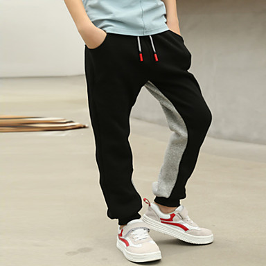 baratos Calças para Meninos-Infantil Para Meninos Básico Diário Esportes Estampa Colorida Algodão Calças Preto