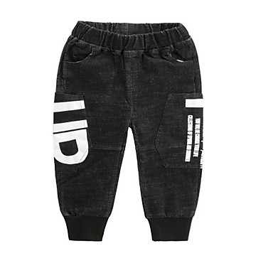 baratos Calças para Meninos Bebês-bebê Para Meninos Básico Sólido Calças Preto
