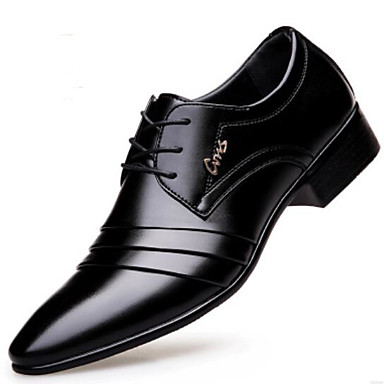 baratos Oxfords Masculinos-Homens Sapatos de couro Microfibra Primavera &amp; Outono Oxfords Preto