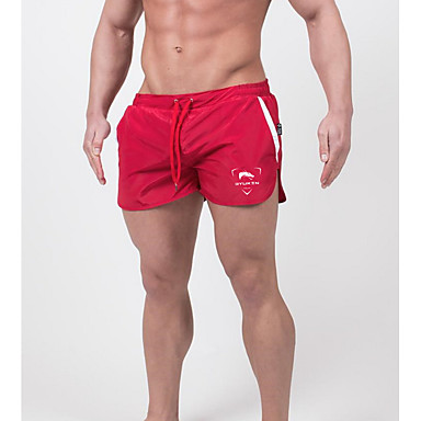 baratos Shorts-Homens Básico Diário Delgado Chinos / Shorts Calças - Sólido Preto Vermelho Cinzento M L XL