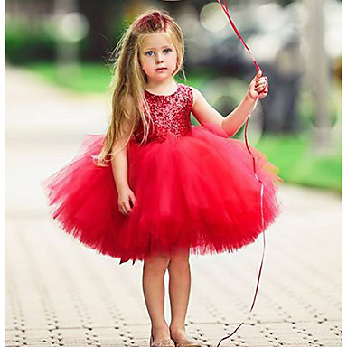 baratos Natal-Infantil Bébé Para Meninas Activo Básico Sólido Natal Sem Manga Vestido Azul Claro