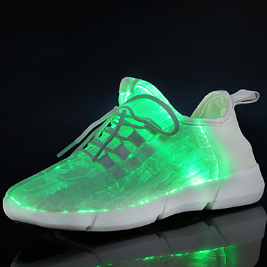 baratos LED Sapatos-Para Meninos / Para Meninas Conforto / Tênis com LED Com Transparência / Tecido elástico Tênis Criança (9m-4ys) / Little Kids (4-7 anos) / Big Kids (7 anos +) Cadarço / Colchete / LED Branco